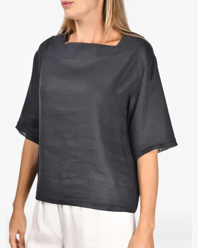 Gran Sasso Ausgestellte Bluse mit eckigem Ausschnitt - Grau Grau