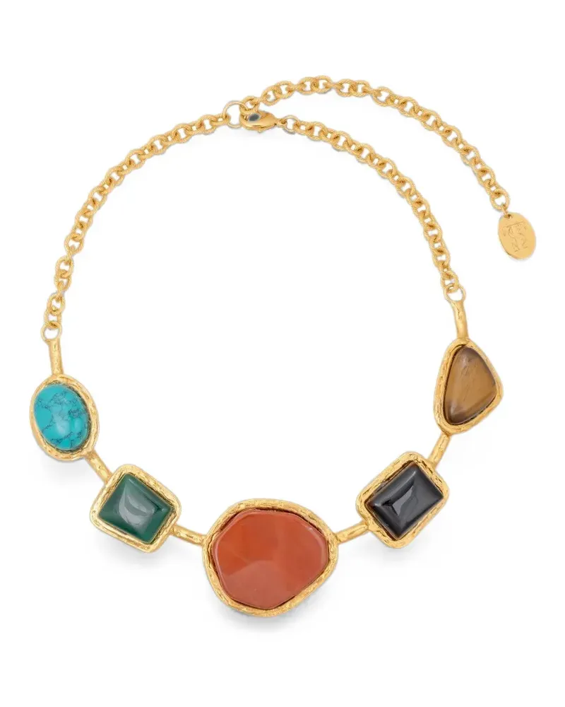 Sylvia Toledano five-stone 22K gold-plated necklace Gold