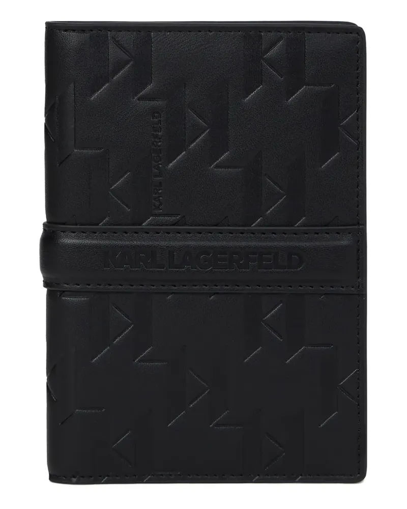 Karl Lagerfeld Pass-Etui mit Logo-Prägung - Schwarz Schwarz