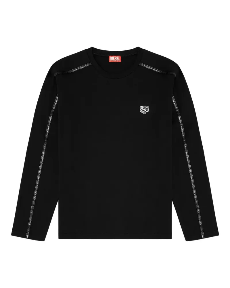 Diesel long-sleeve T-shirt with tonal trims - Schwarz Schwarz