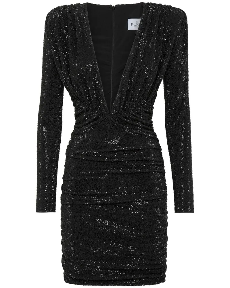 Philipp Plein Minikleid mit Kristallen - Schwarz Schwarz