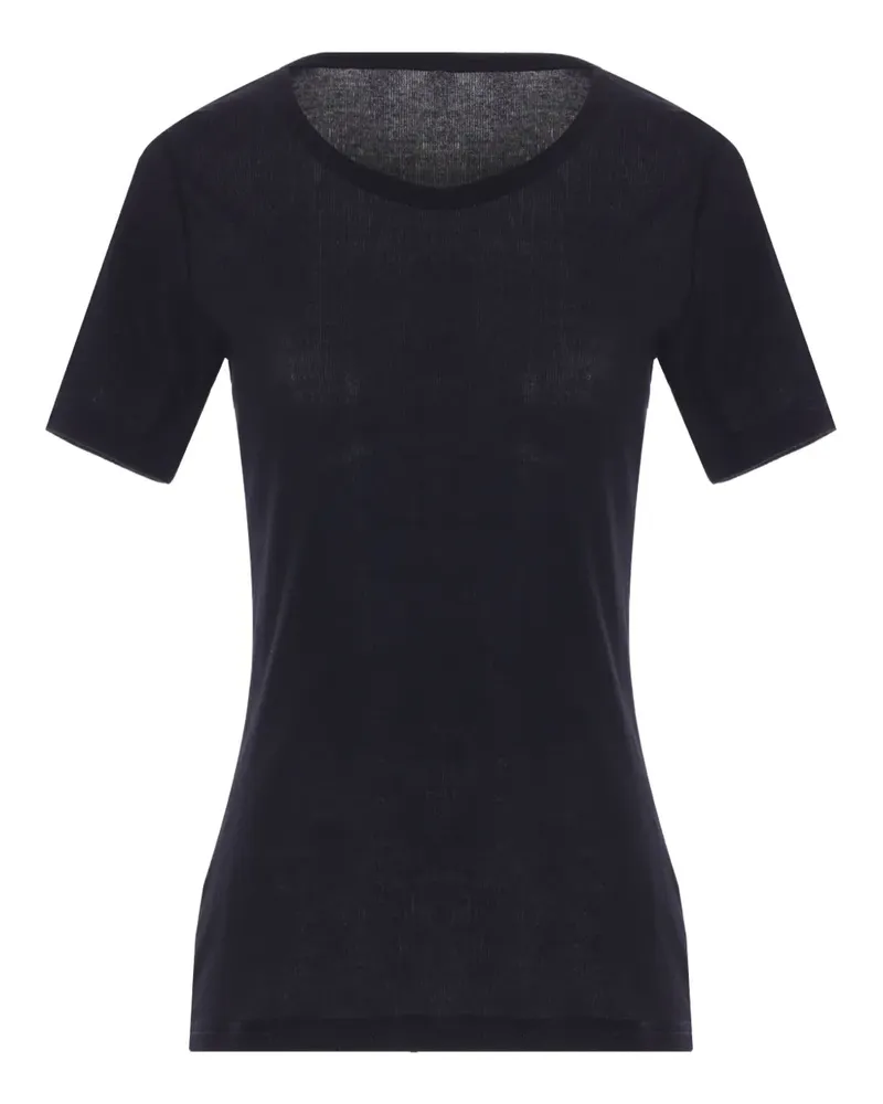 Yohji Yamamoto Geripptes T-Shirt - Schwarz Schwarz