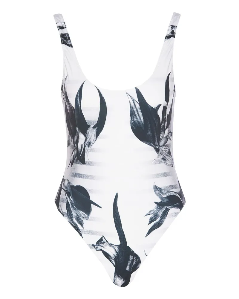 Jean Paul Gaultier Badeanzug mit grafischem Print - Weiß Weiß