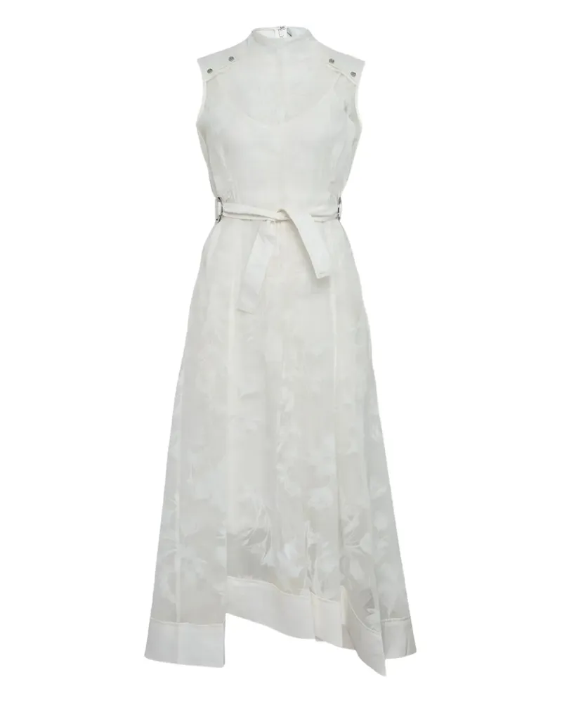 3.1 phillip lim Geblümtes Midikleid mit Gürtel - Weiß Weiß