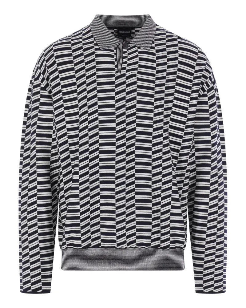 Giorgio Armani striped polo shirt - Blau Blau
