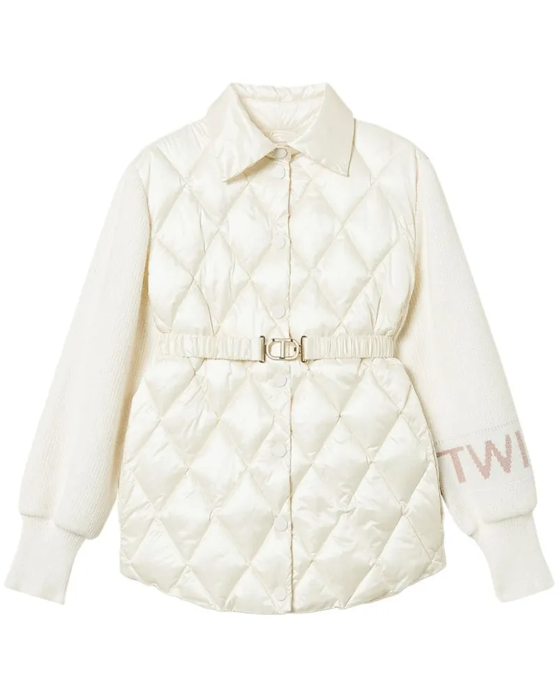 Twin-Set Gesteppte Jacke mit Kontrasteinsätzen - Nude Nude