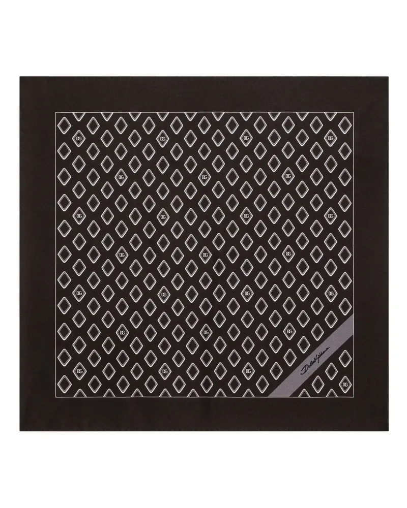Dolce & Gabbana Geometrisch gemusterter Schal - Schwarz Schwarz