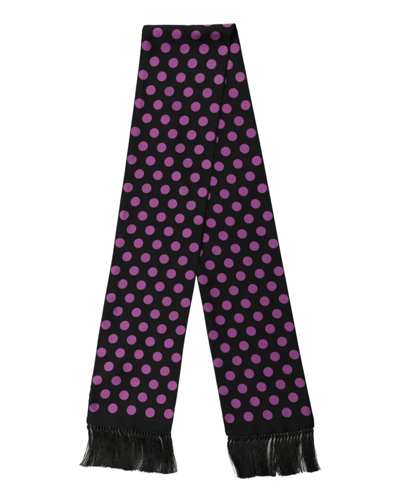 Dolce & Gabbana polka-dot fringed scarf - Schwarz Schwarz