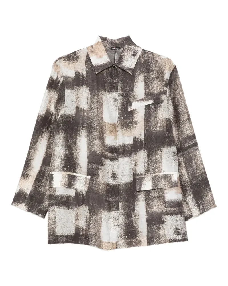 Kiton abstract-print shirt - Schwarz Schwarz