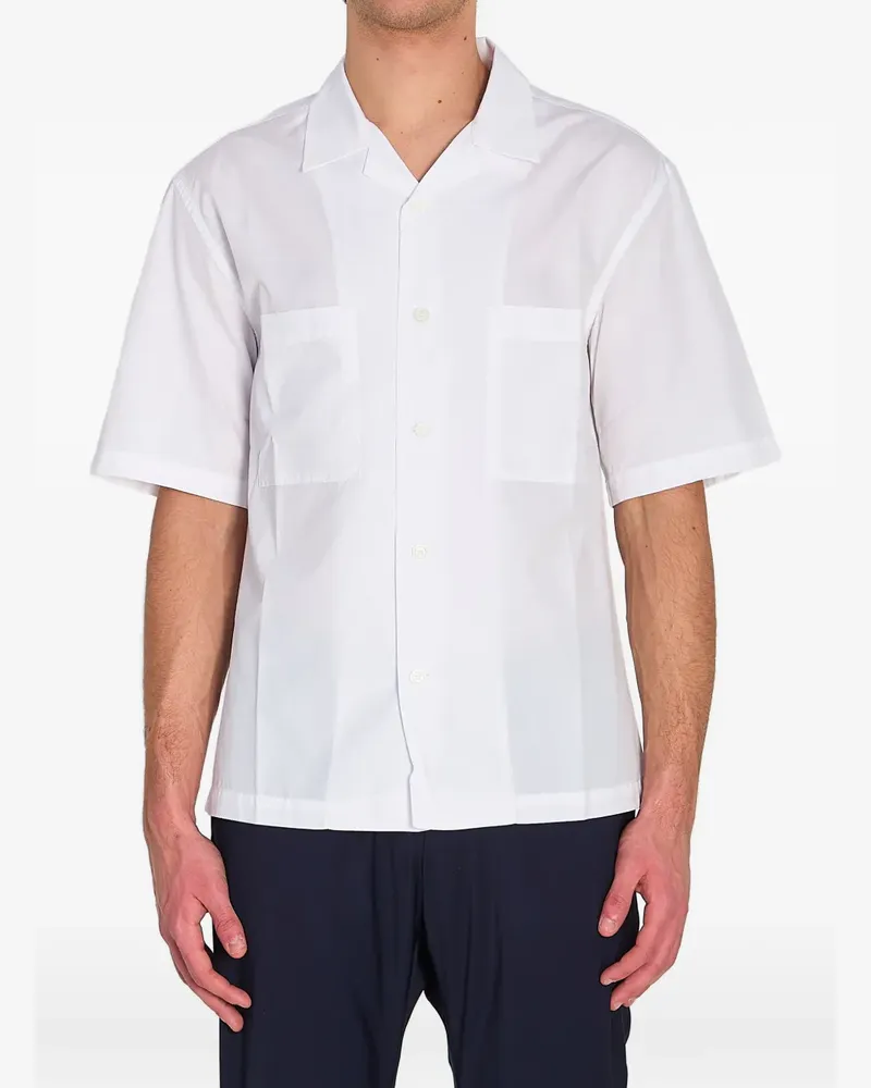 BARENA Kurzärmeliges Solana Bagio Hemd - Weiß Weiß
