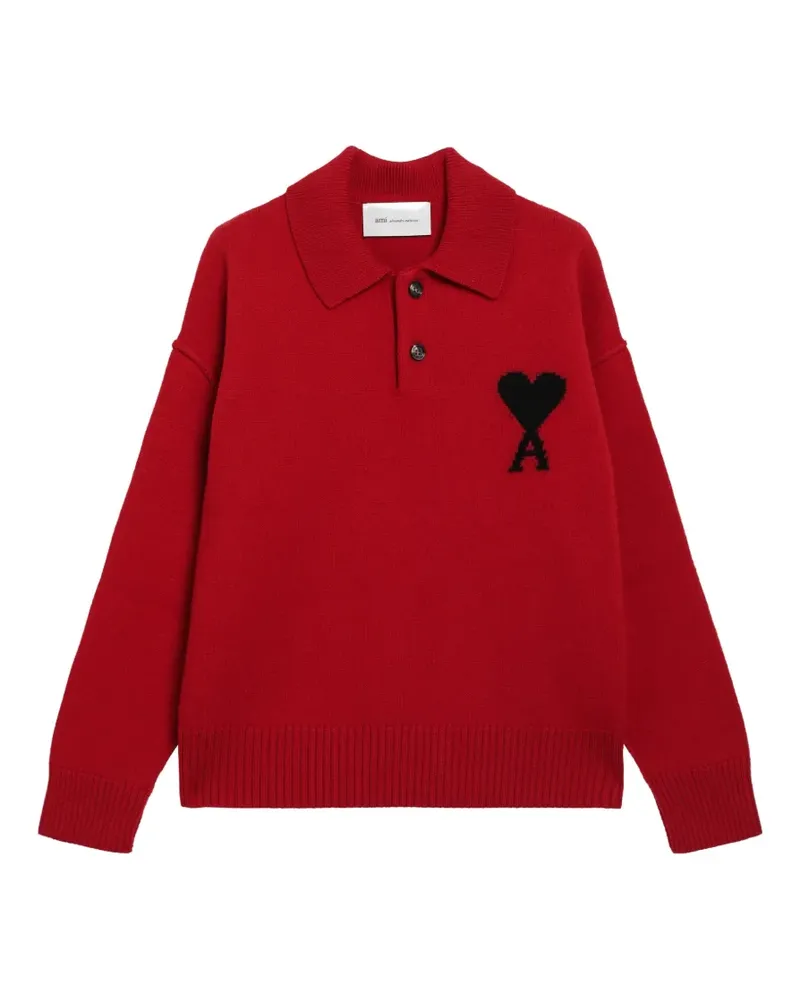 AMI Paris boxy-fit polo top - Rot Rot