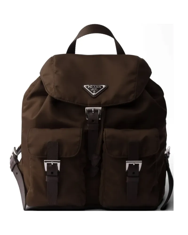 Prada Kleiner Re-Nylon Rucksack - Braun Braun