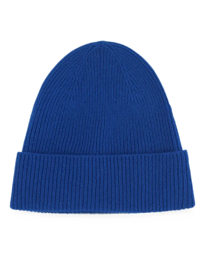 Tom Ford logo-patch beanie hat - Blau Blau