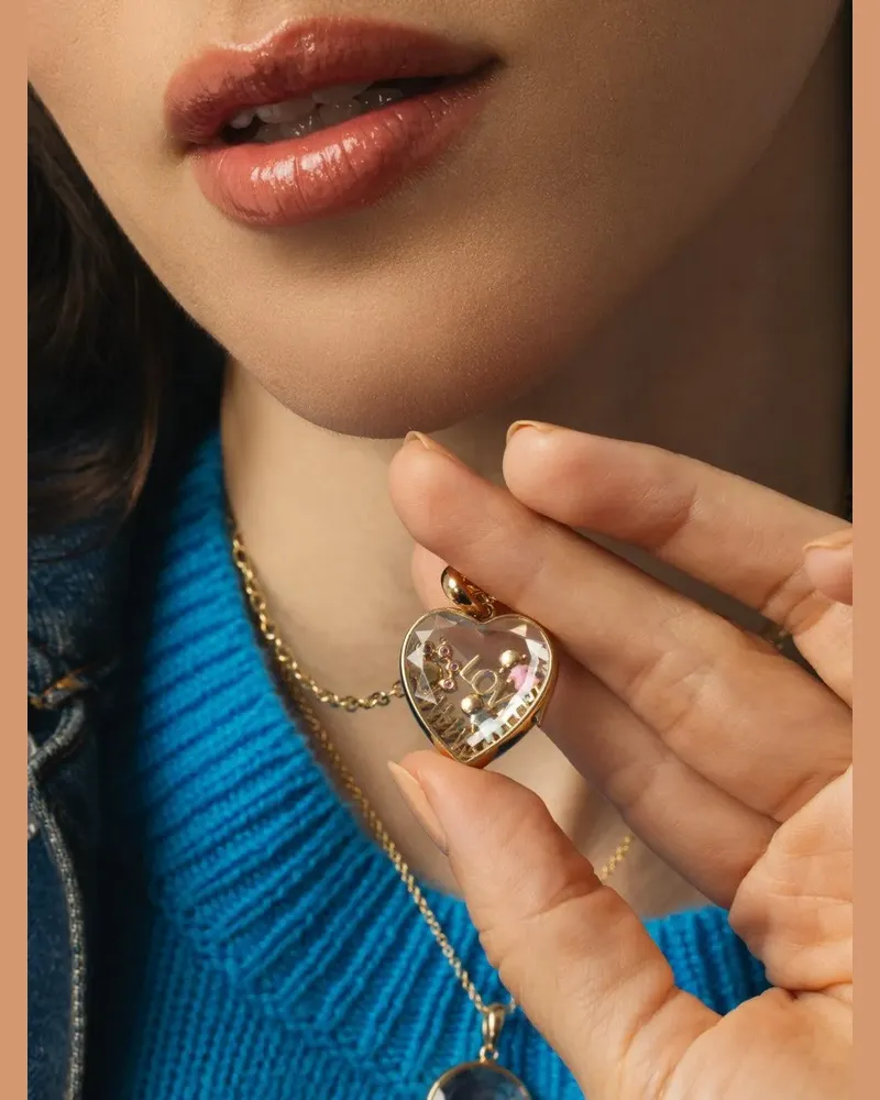 Loquet Cat Paw sapphire charm - Gold Gold
