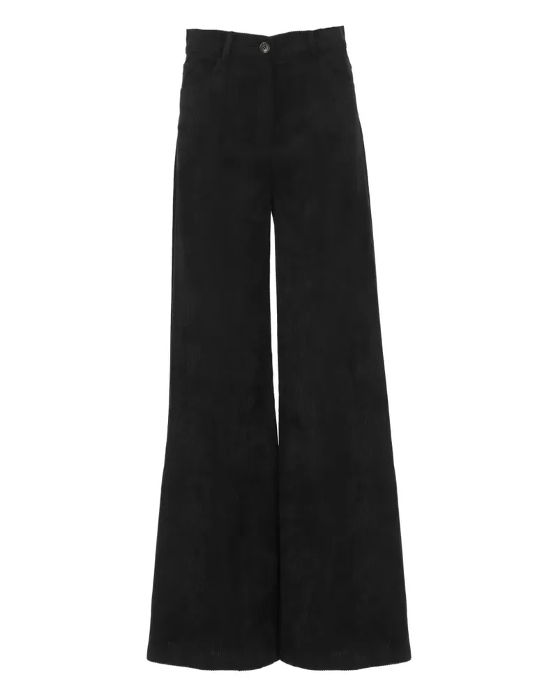 D.EXTERIOR high-rise corduroy trousers - Schwarz Schwarz