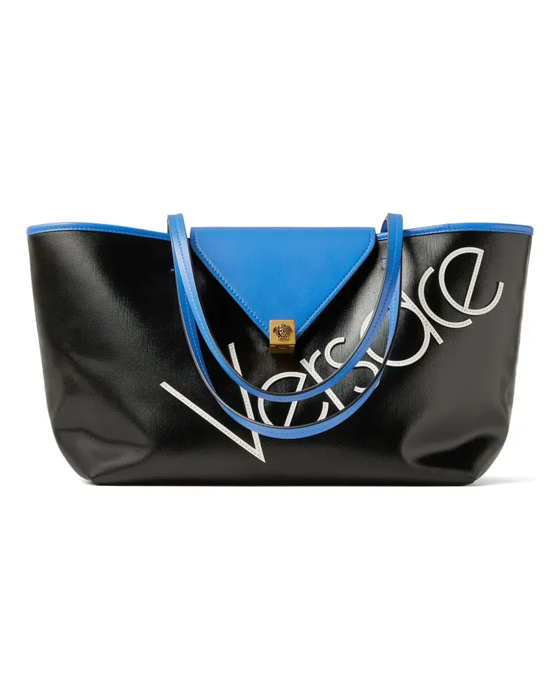 Versace Kleine beschichtete Severine Tasche aus Canvas - Schwarz Schwarz