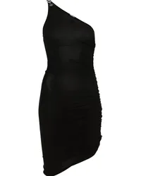 Courrèges Asymmetrisches Kleid mit Raffung Schwarz