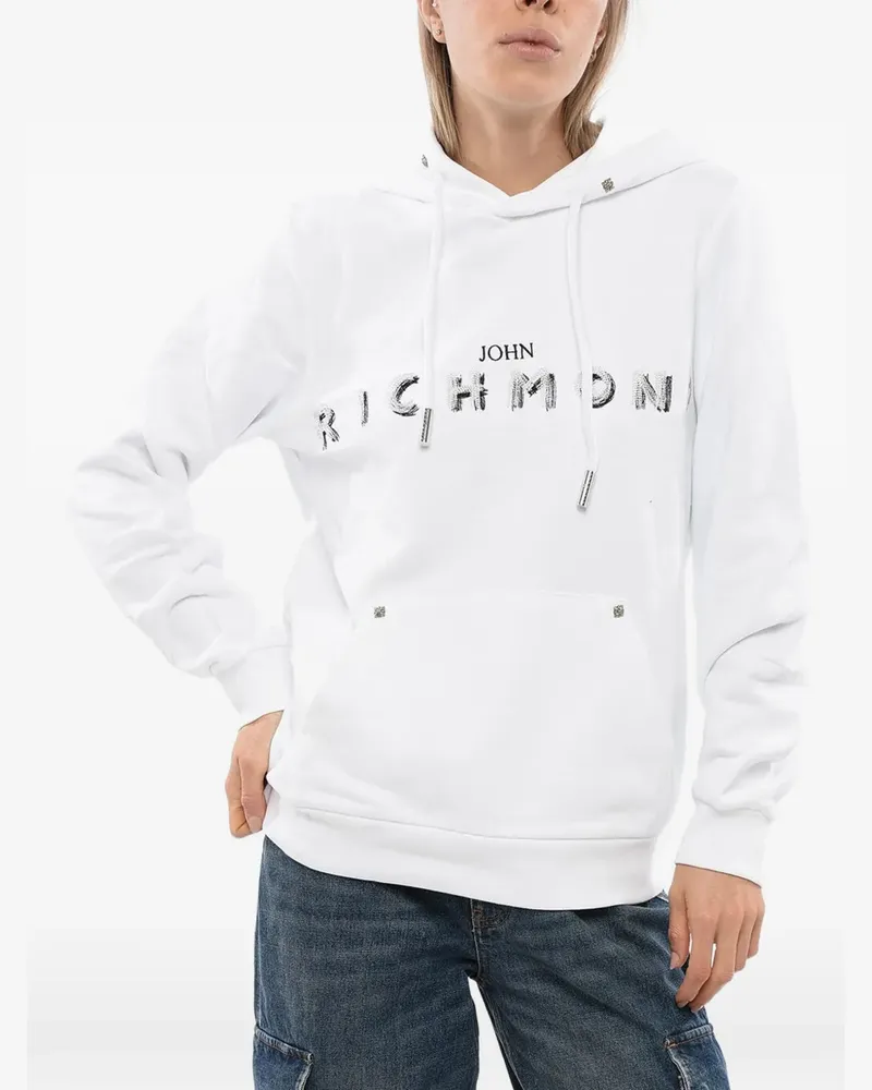 John Richmond Betto embroidered-logo hoodie - Weiß Weiß