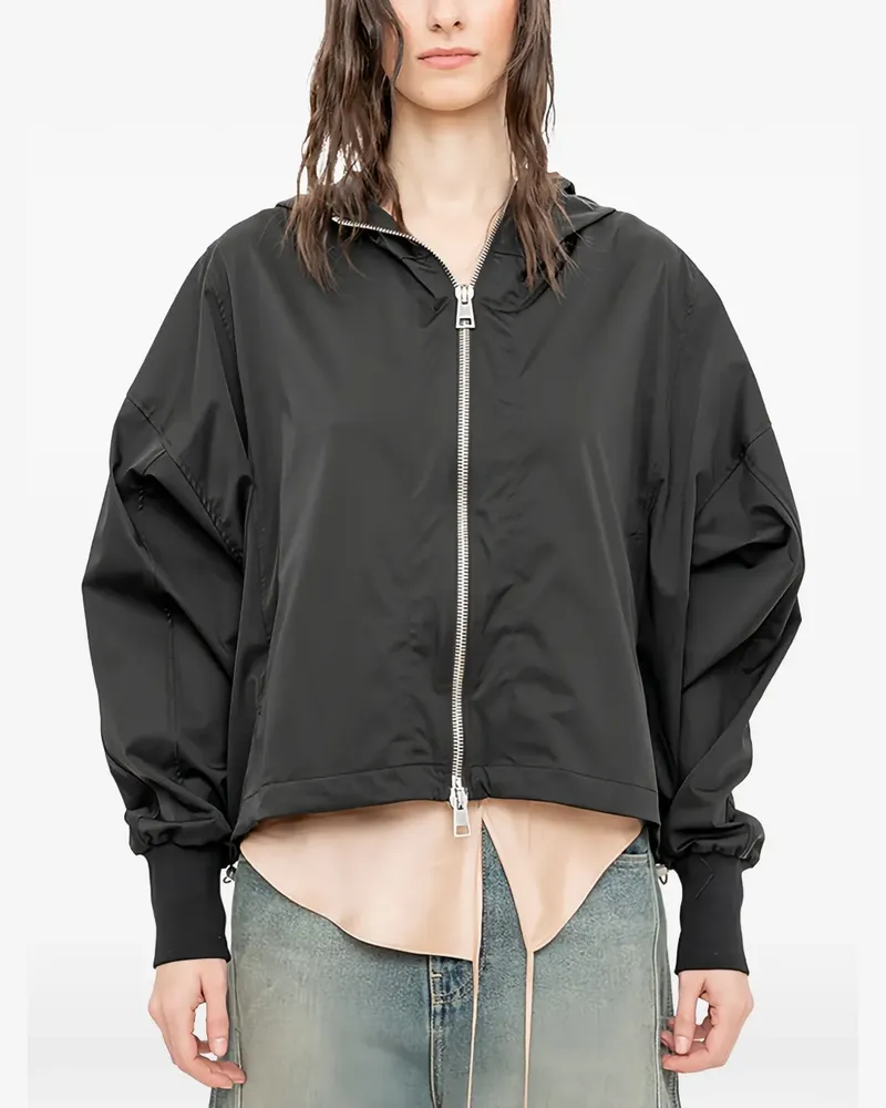 Andrea Ya'aqov hooded oversized jacket - Schwarz Schwarz