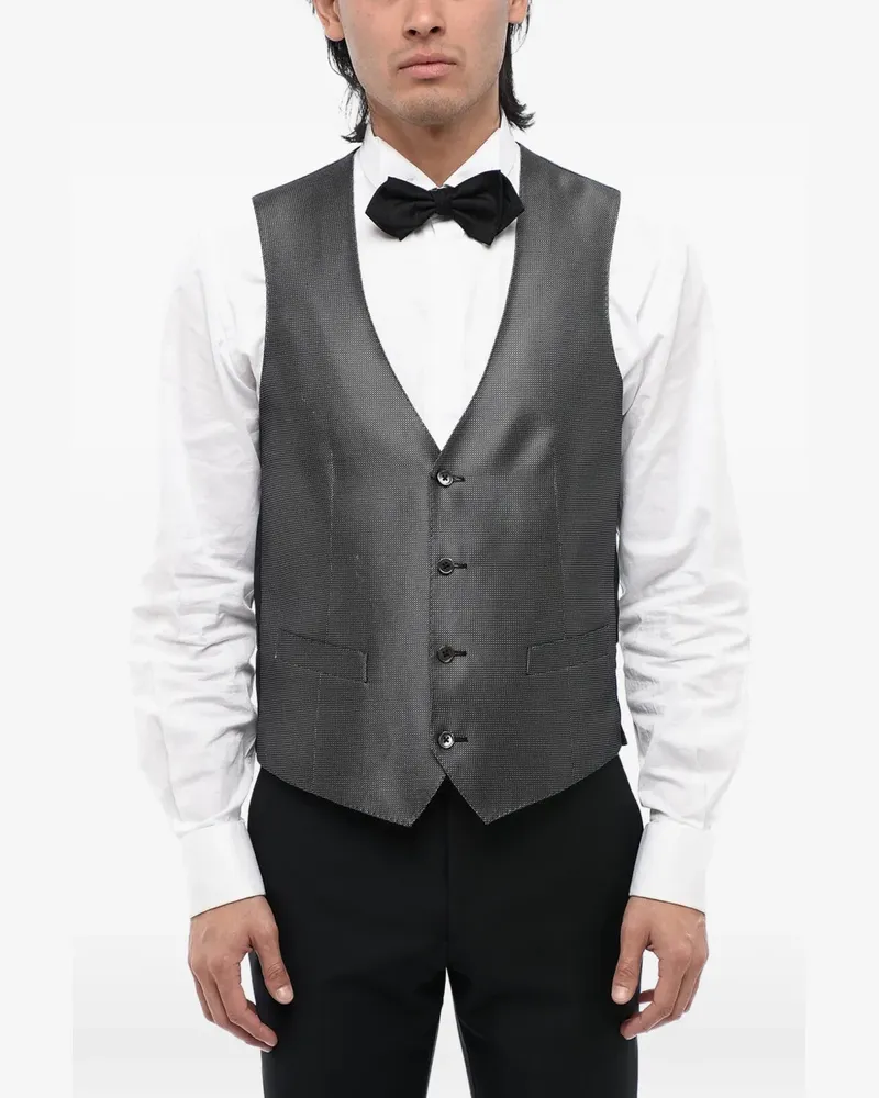 Corneliani single-breasted silk waistcoat - Schwarz Schwarz
