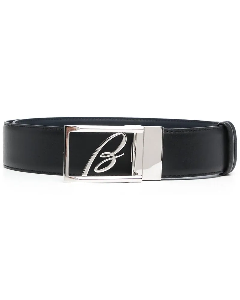 Brioni Gürtel mit Logo-Schild - Schwarz Schwarz