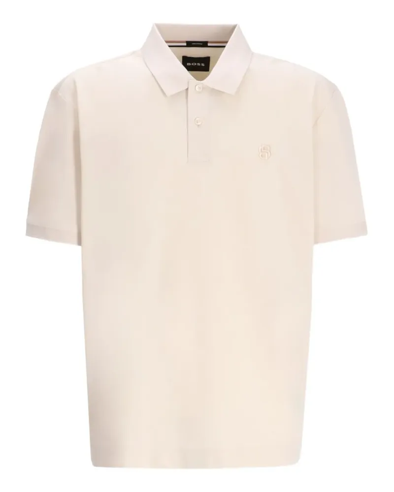 HUGO BOSS Merzerisiertes Poloshirt mit Monogramm - Nude Nude