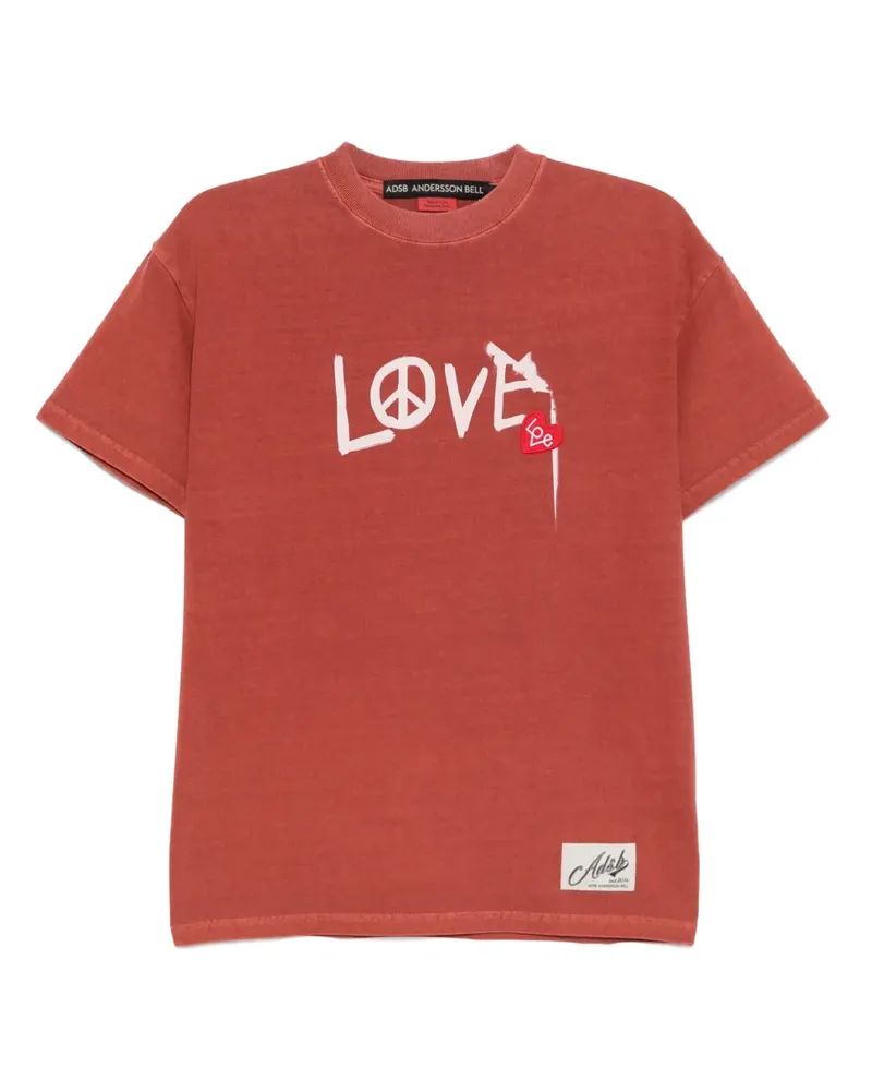 Andersson Bell T-Shirt mit "Love"-Print - Rot Rot