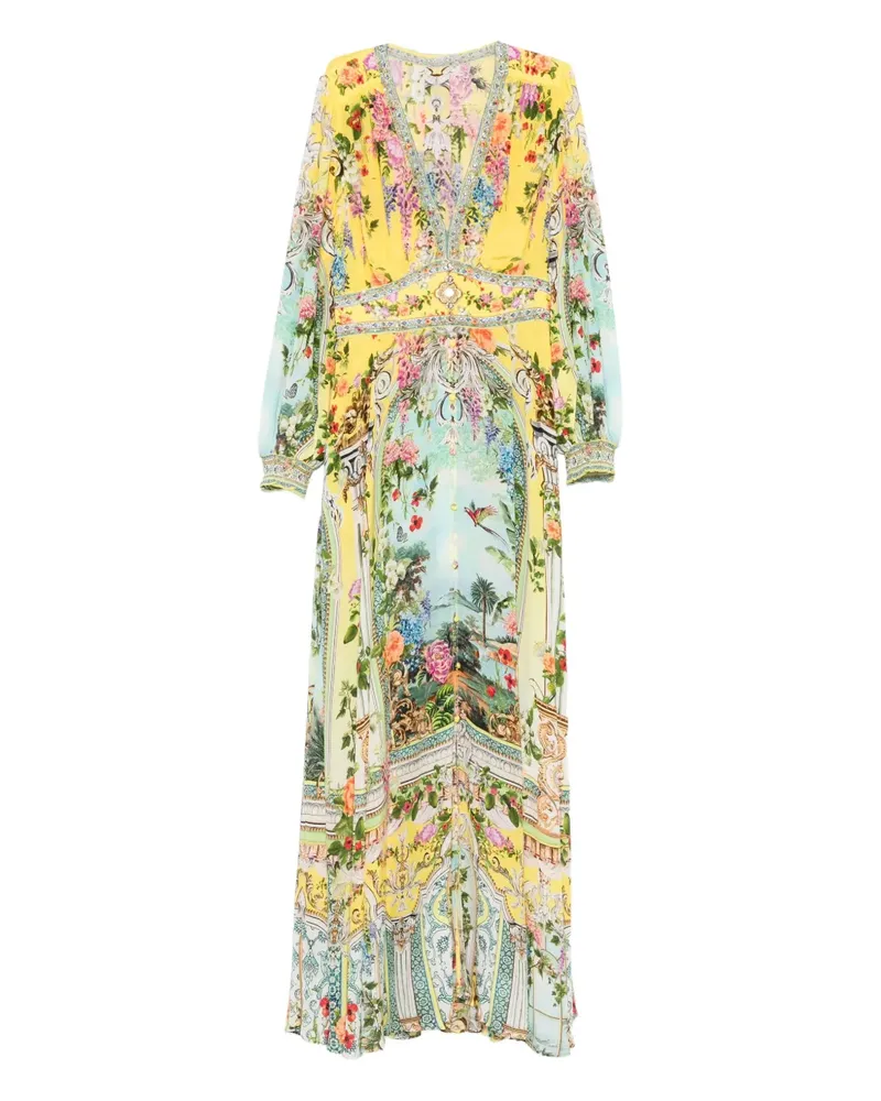 Camilla Kleid mit Palace-Print - Gelb Gelb