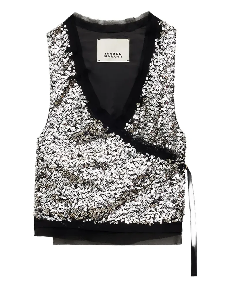 Isabel Marant Tahina Weste mit Pailletten - Schwarz Schwarz