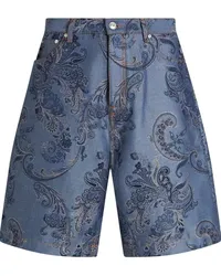 Etro Jeans-Bermudas mit Paisley-Jacquard Blau