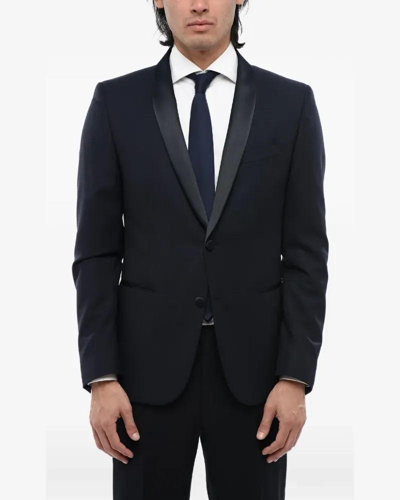 Corneliani shawl-collar single-breasted jacket - Blau Blau