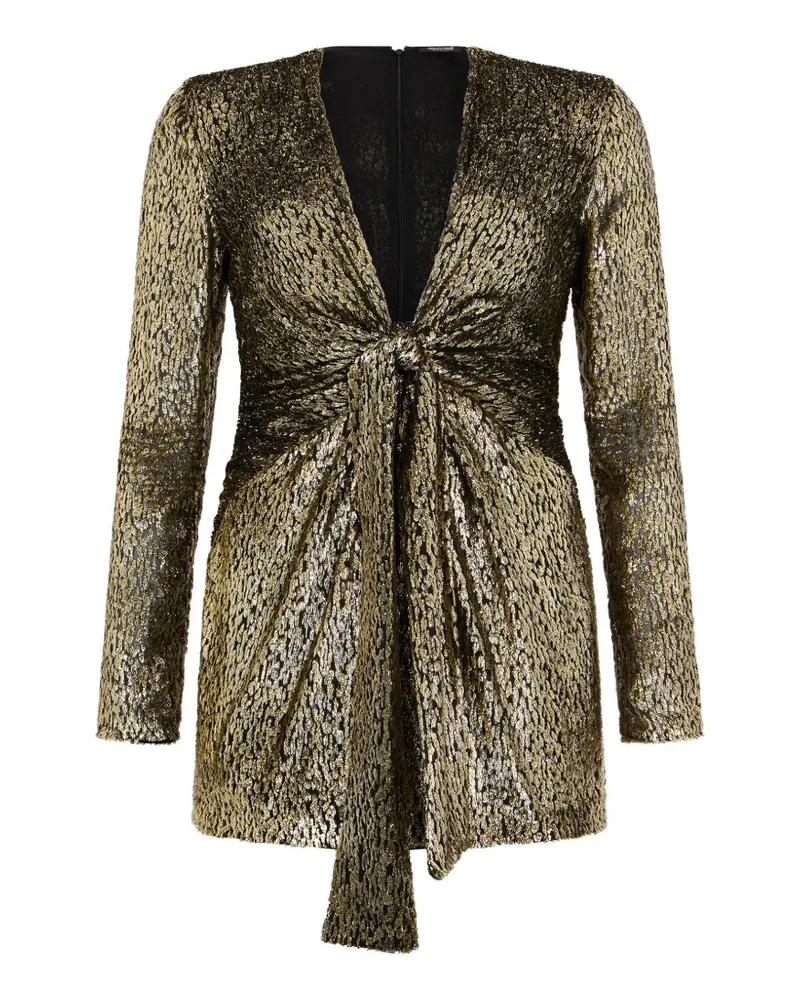 Roberto Cavalli Fil Coupé leopard-print mini dress - Gold Gold