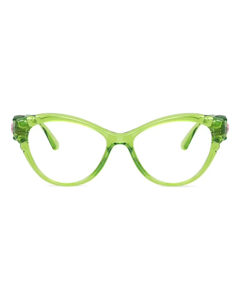 Swarovski Cat-Eye-Brille mit Kristallen - Grün Grün