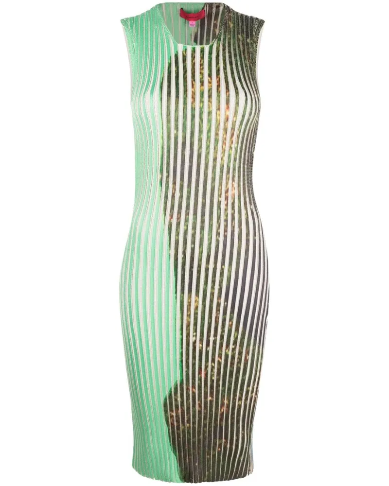 Eckhaus Latta Midikleid mit grafischem Print - Grün Grün