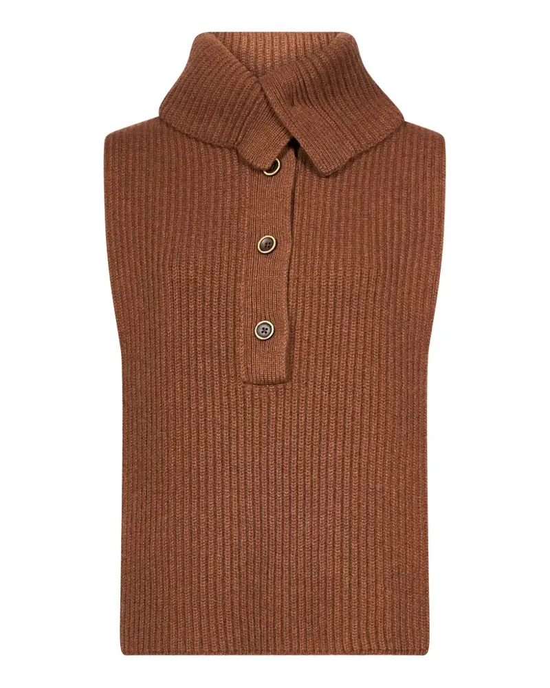 Uma Wang ribbed-knit sleeveless sweater - Braun Braun