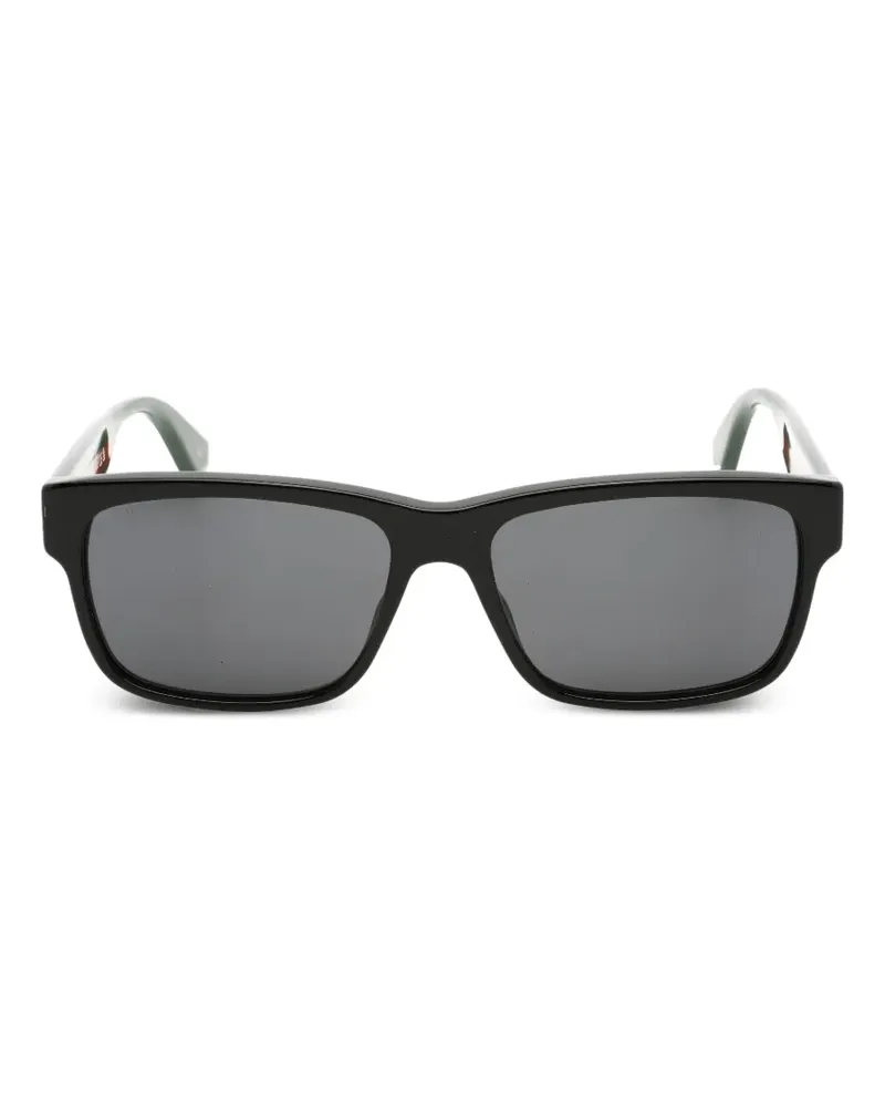 Gucci Sonnenbrille mit eckigem Gestell - Schwarz Schwarz