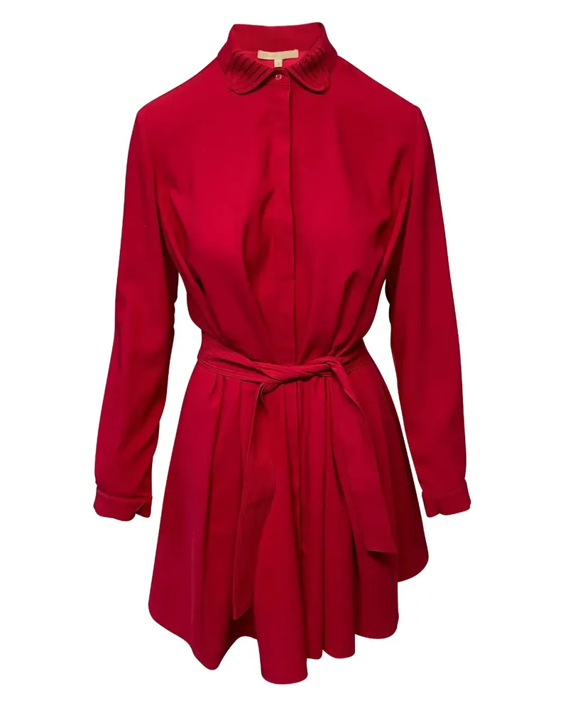 Maje belted long-sleeve dress - Rot Rot