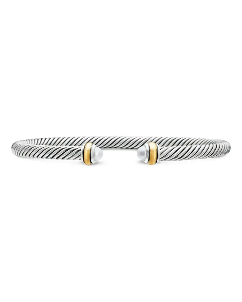 David Yurman 14kt Classic Cable Gelbgold- und Sterlingsilberarmband 4mm Silber