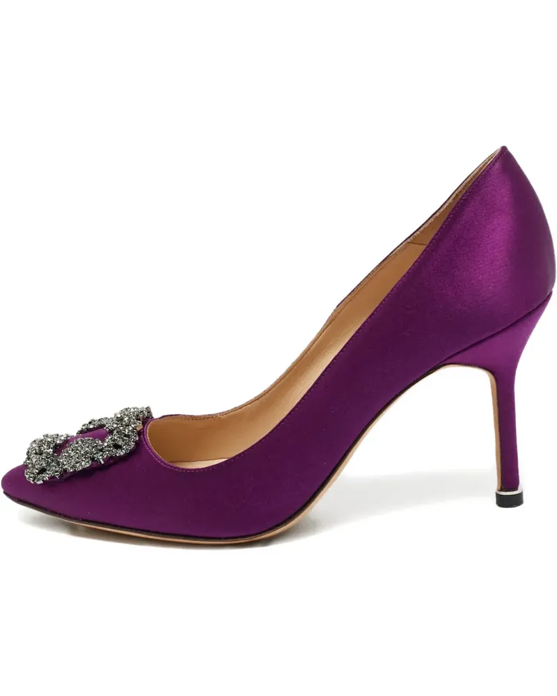 Manolo Blahnik Hangisi satin pumps - Violett Violett