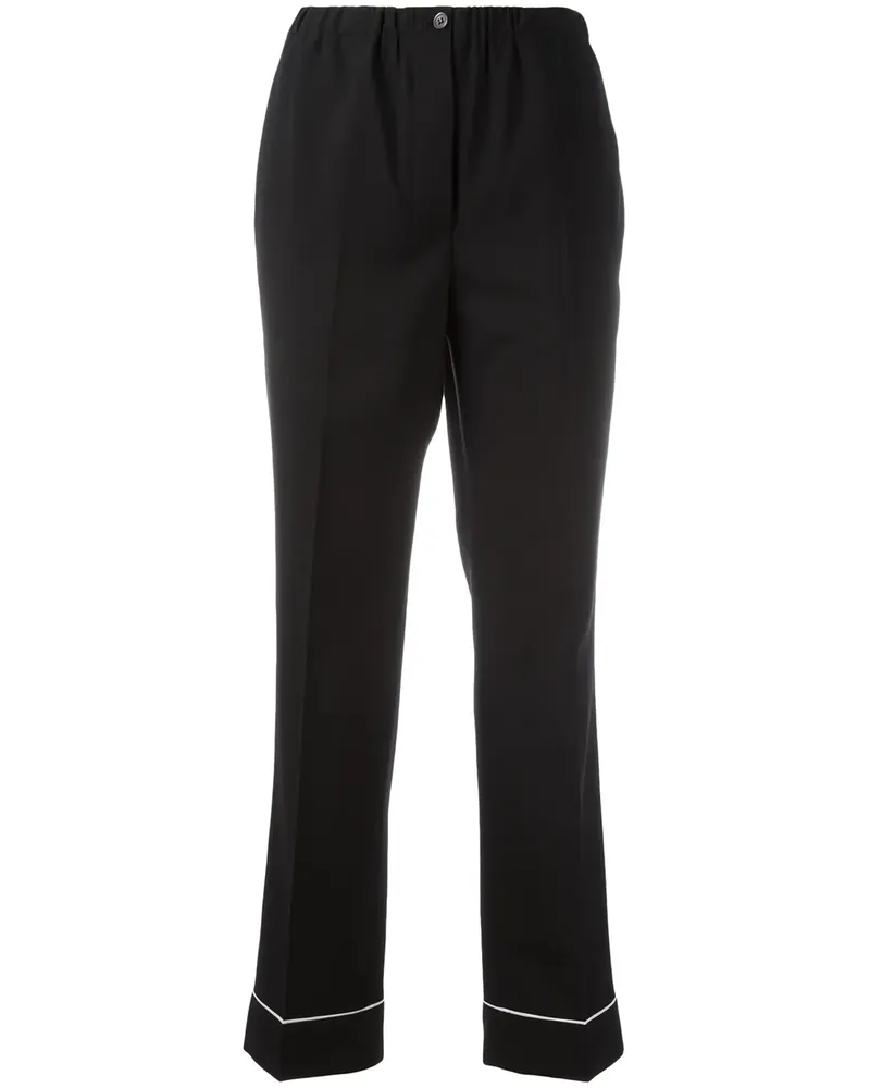 Prada Cropped-Hose mit Paspeln - Schwarz Schwarz