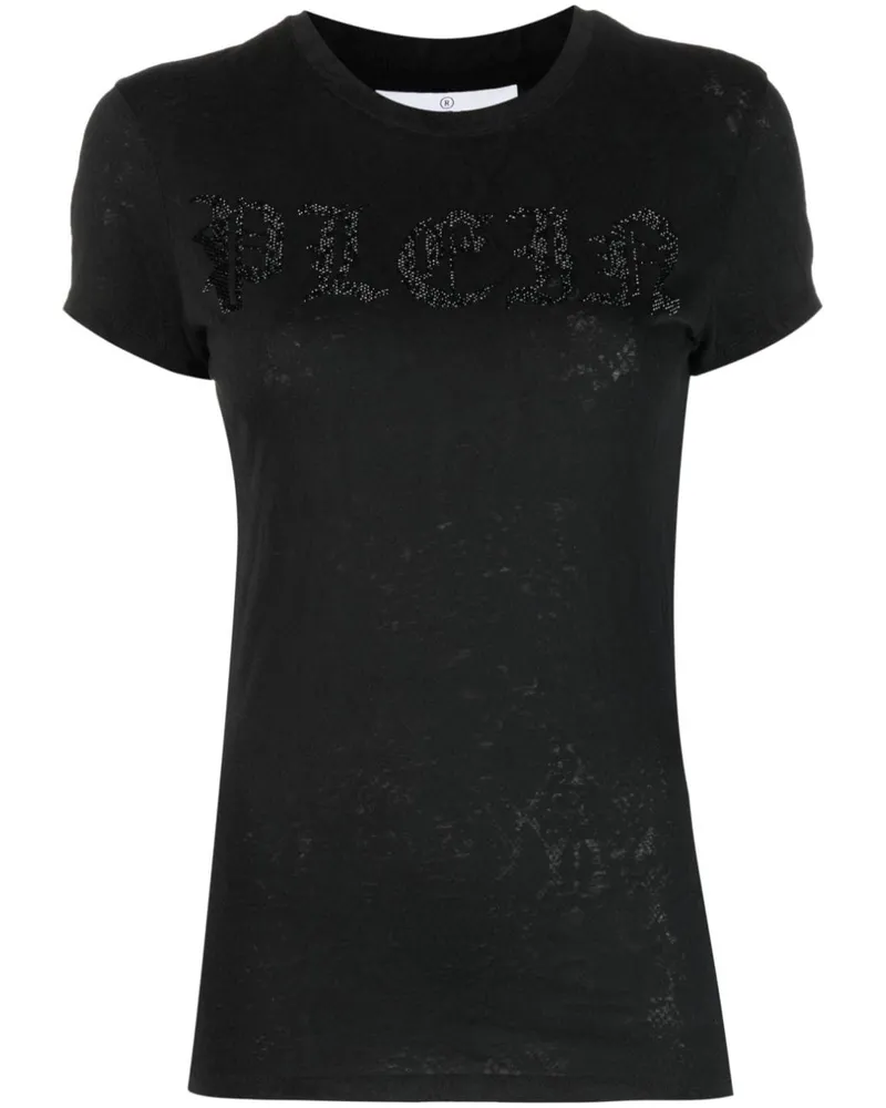 Philipp Plein T-Shirt mit Strass - Schwarz Schwarz