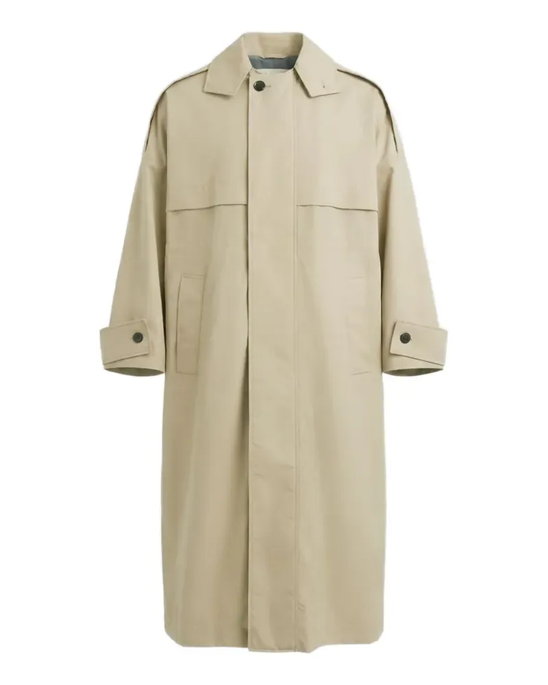 Marni storm-flap buttoned coat - Nude Nude