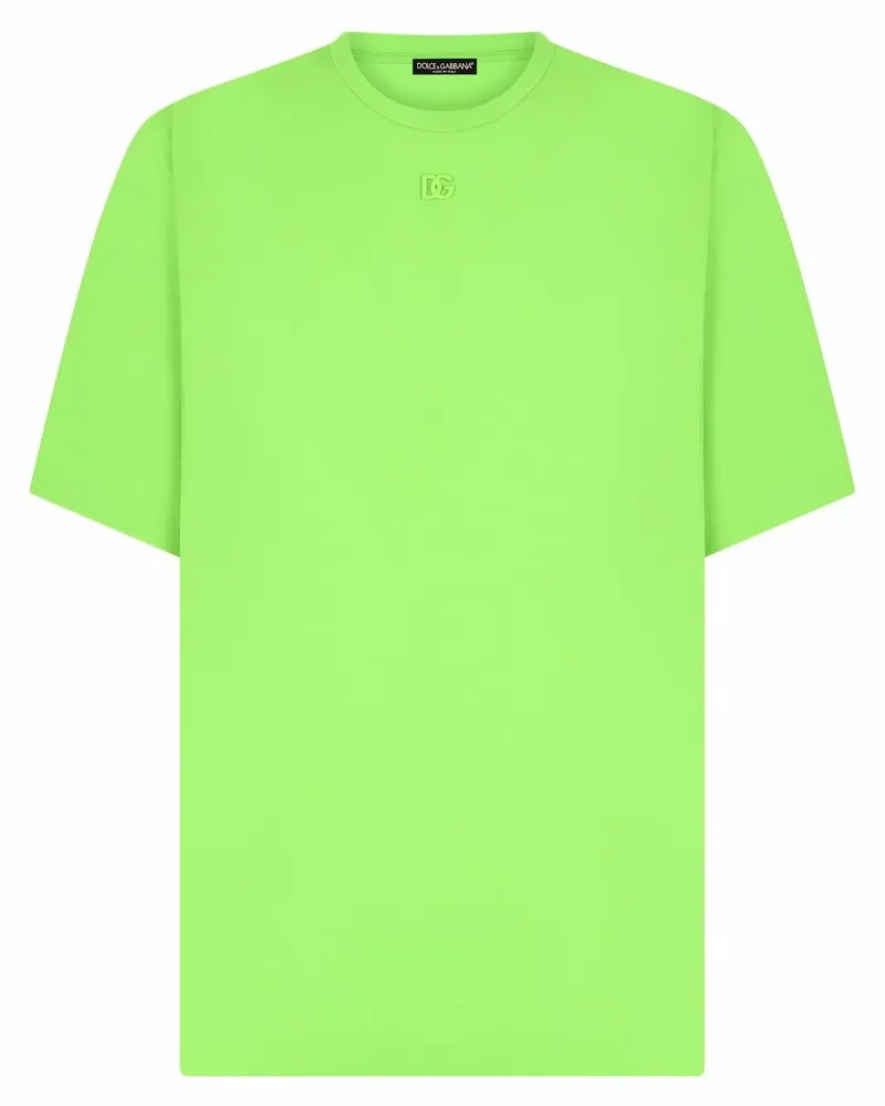 Dolce & Gabbana T-Shirt mit Logo-Stickerei - Grün Grün