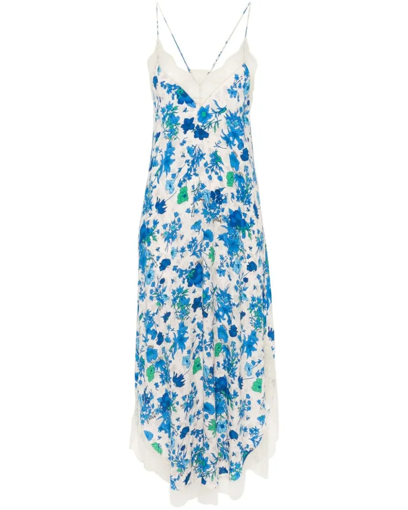 Zadig & Voltaire Ristyl Maxikleid mit Blumen-Print Blau