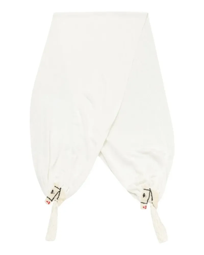 BODE sequin-embellished tassel scarf - Weiß Weiß