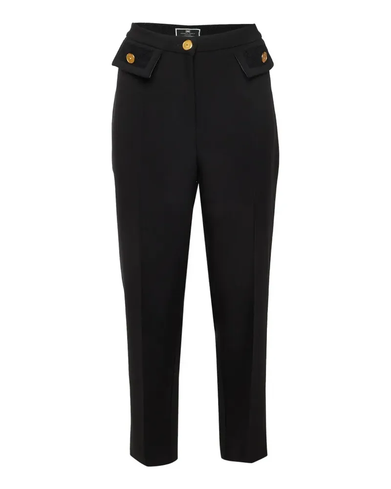 Elisabetta Franchi button-detail straight-fit trousers - Schwarz Schwarz