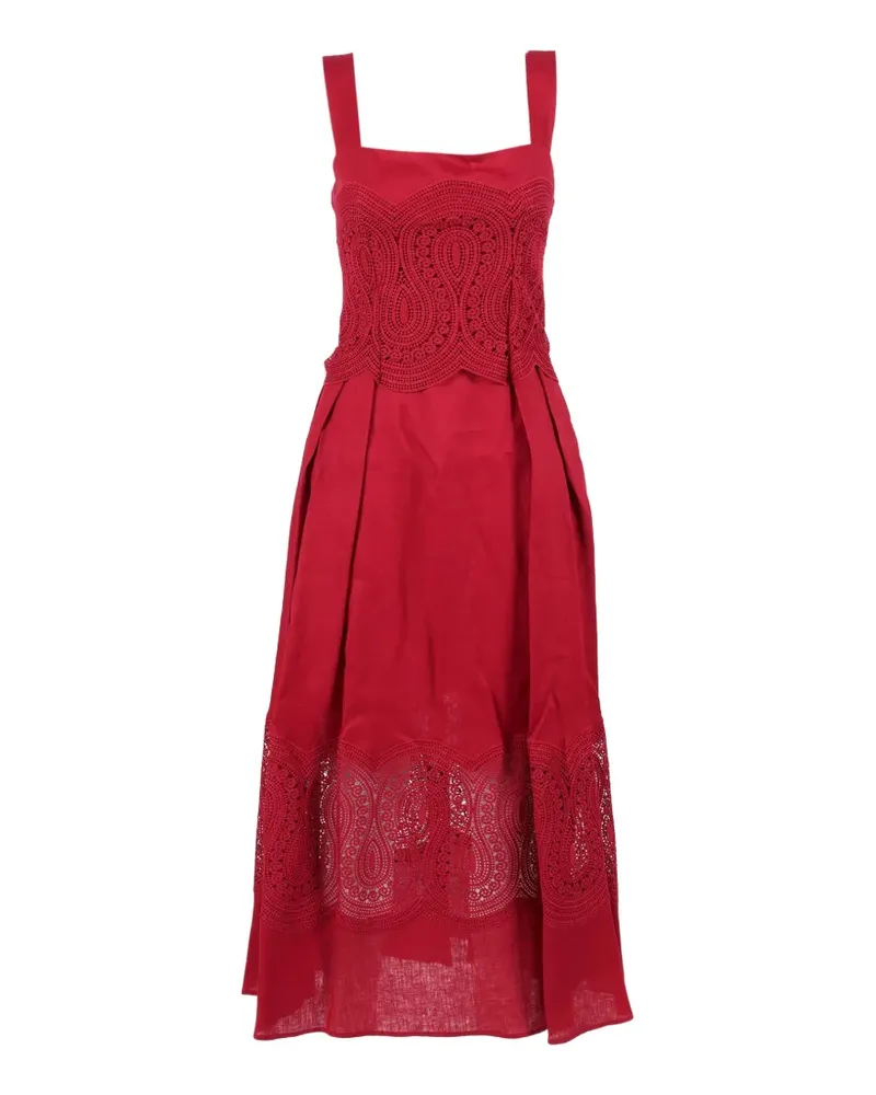 Clips lace-panelled sleeveless dress - Rot Rot