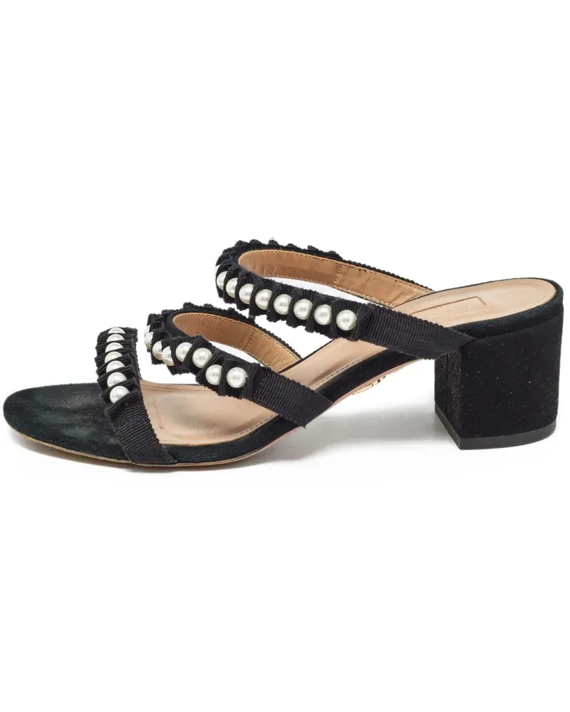 Aquazzura Sandalen aus Wildleder 60mm - Schwarz Schwarz