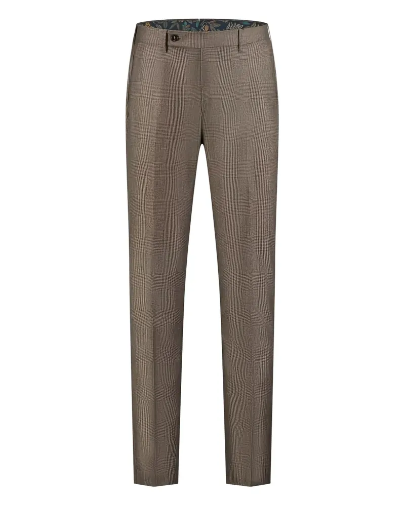 Berwich Karierte Morello Hose - Braun Braun