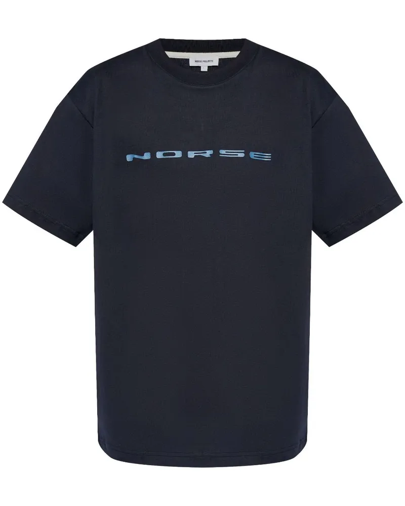 Norse Projects T-Shirt mit Logo-Print Blau